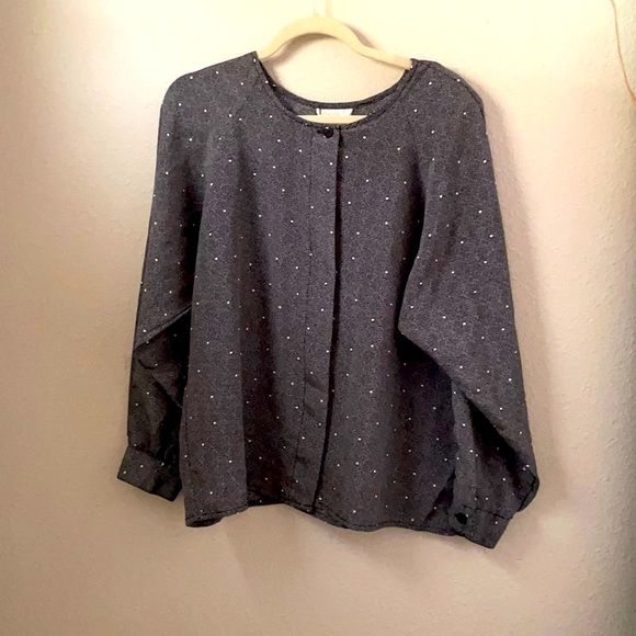 Vintage long sleeve button down polyester tunic blouse by FR Bentley - Picture 1 of 6